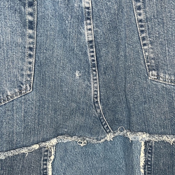 Wrangler x Vintage Reworked Upcycled Pieced Denim Midi Skirt Plus Size - Picture 9 of 11
